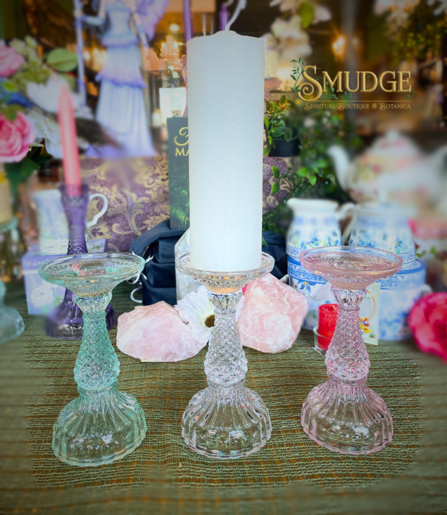 Amour Aquamarine Pillar Holder