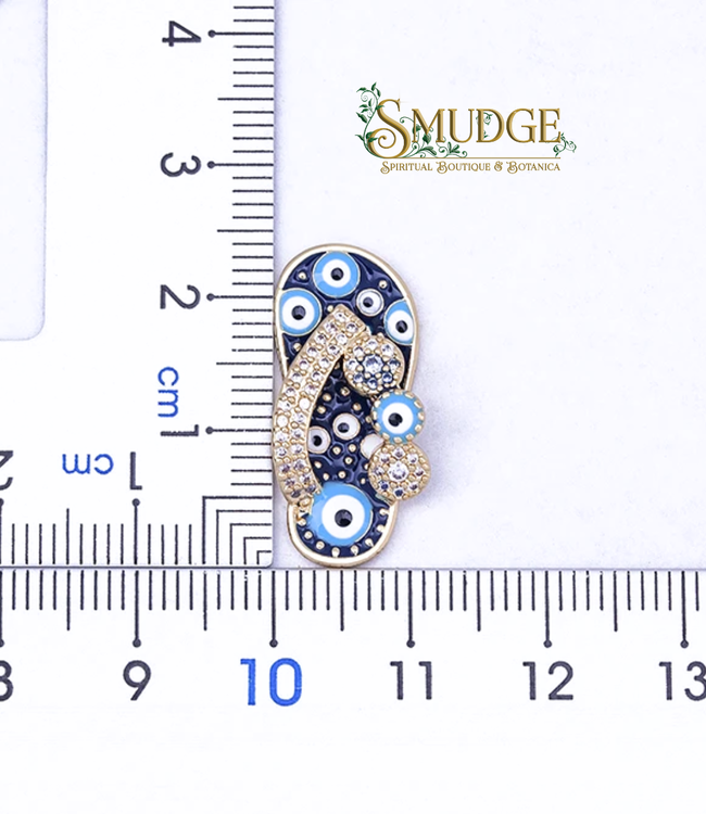 Boho Dream Evil Eye Flip Flop Rhinestone Necklace