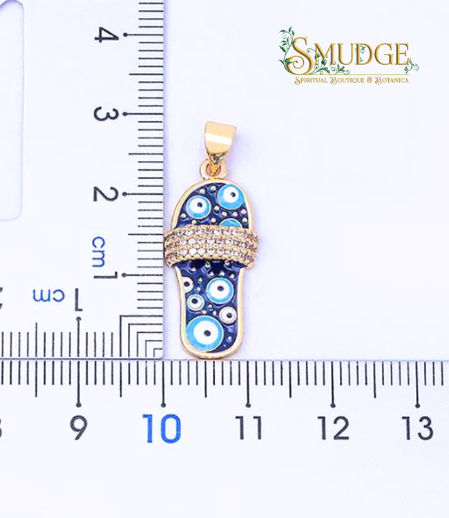 Boho Dream Evil Eye Slide Sandal Rhinestone Necklace