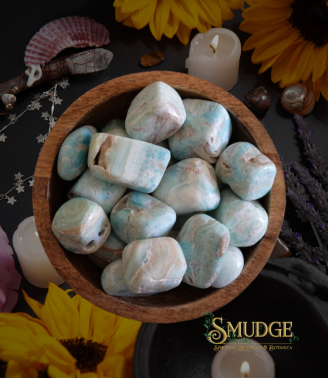 SM Gems Caribbean Blue Calcite - large