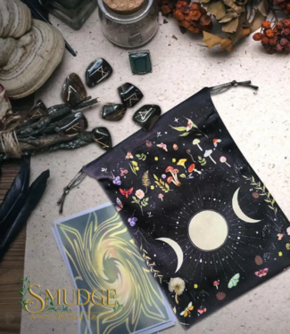 Triple Moon Botanical Tarot Bag