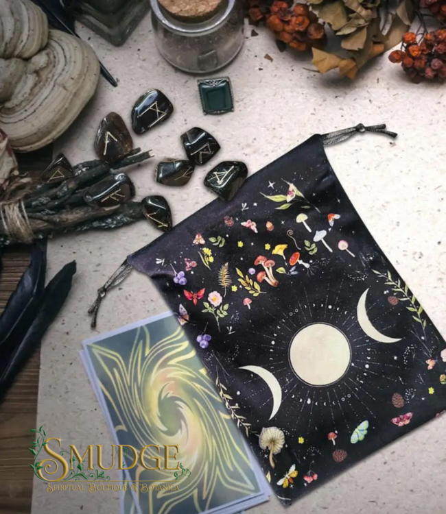 Triple Moon Botanical Tarot Bag