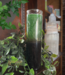 7 day candle- green top & black bottom