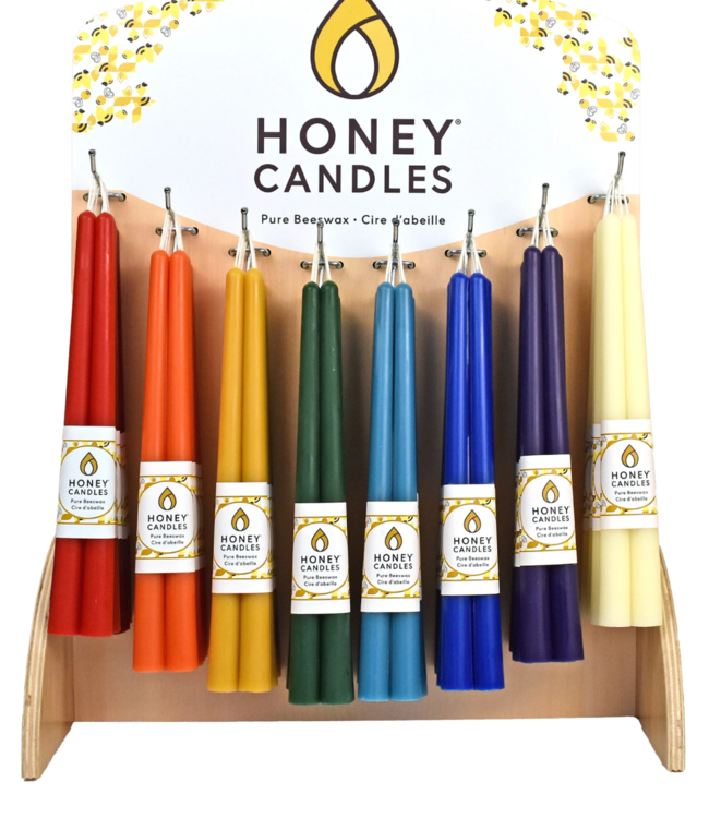 Honey Candles Pair of Beeswax Taper Candles 12 Inch