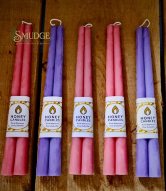 Honey Candles Pair of Springtime Beeswax 12 Inch Taper Candle Pair