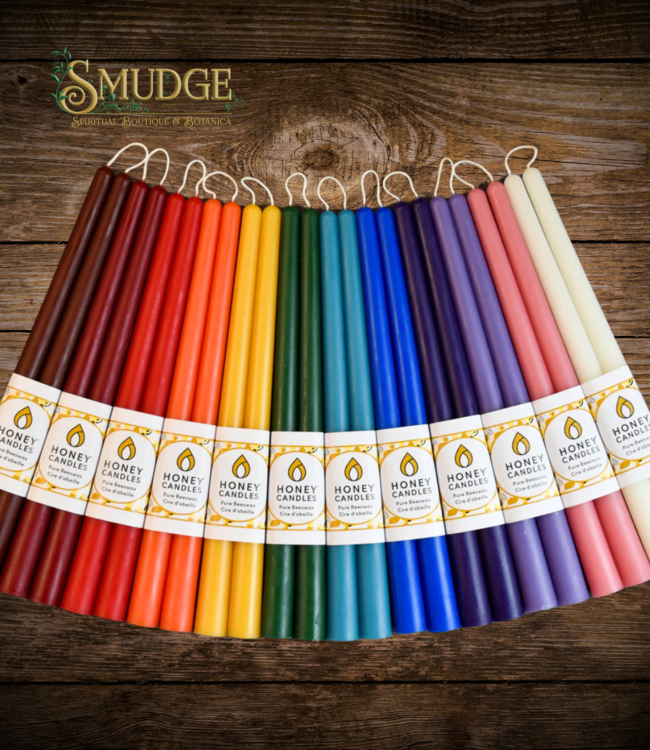 Honey Candles Pair of Beeswax Taper Candles 12 Inch