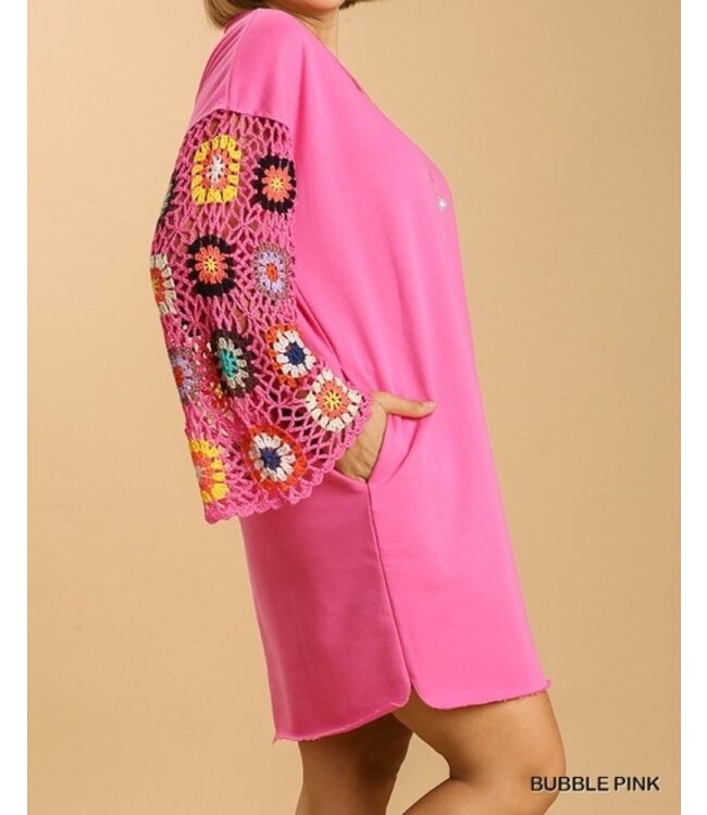 CROCHET SLV DRESS (DR152401)