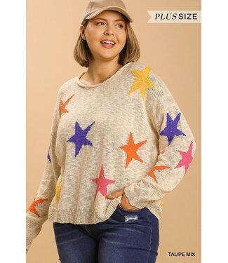 OMGEE TAUPE MIX SWEATER (WK6281)