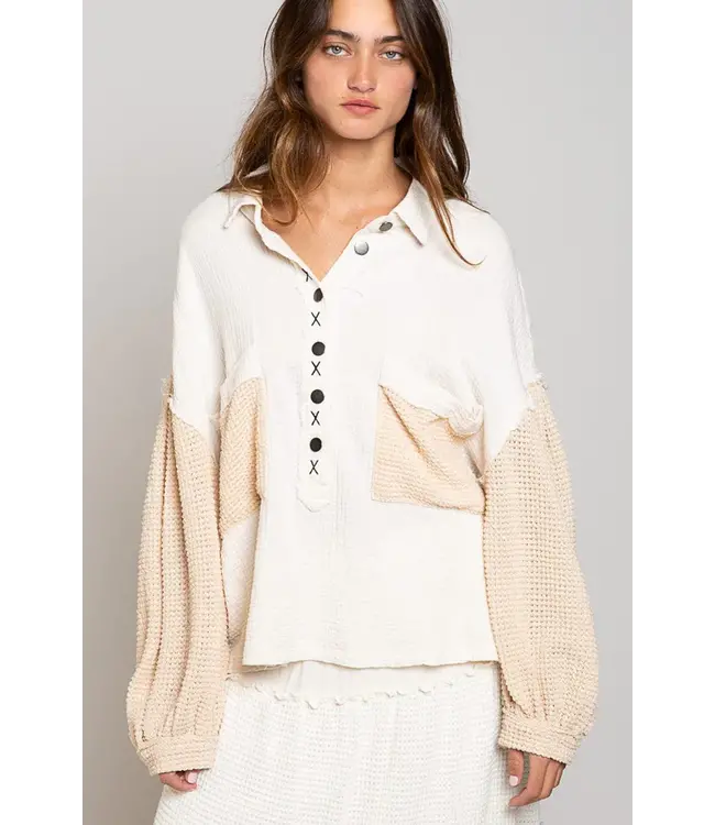 POL CLOTHING SHIRT W/BALOON SLV