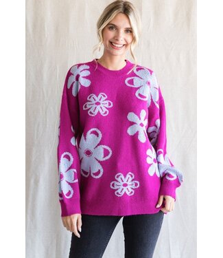 JODIFIL MAGENTA MIX SWEATER (B20557