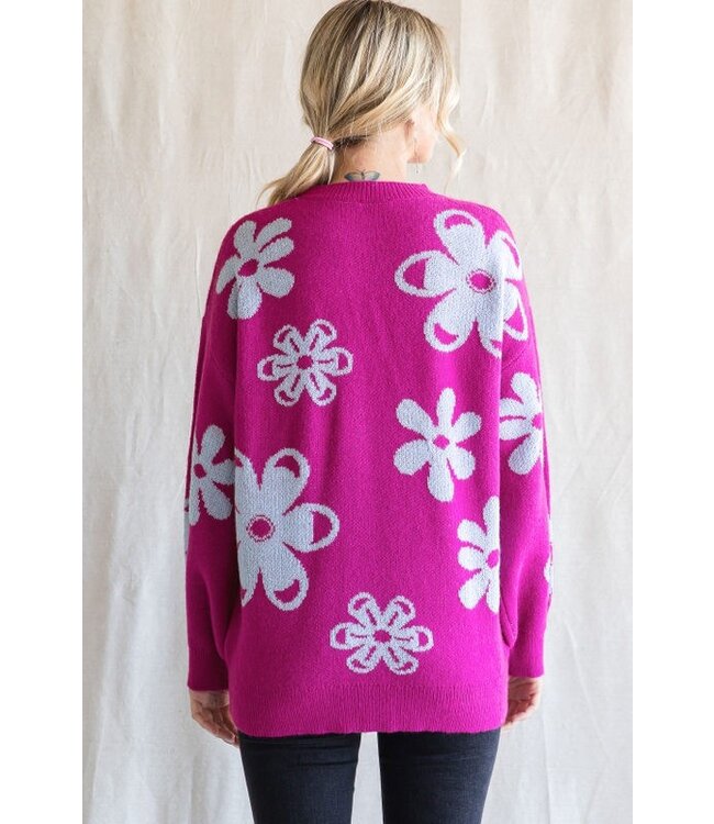 JODIFIL MAGENTA MIX SWEATER (B20557