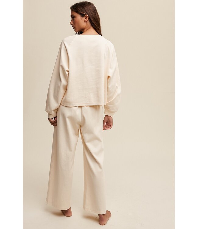 V-NECK SWEATSHIRT & PANT SET (LSET145