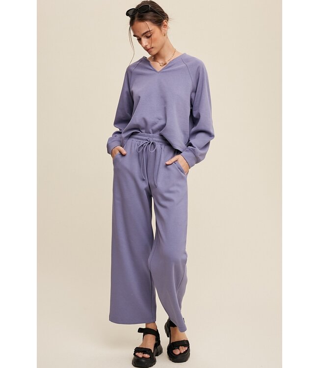 V-NECK SWEATSHIRT & PANT SET (LSET145