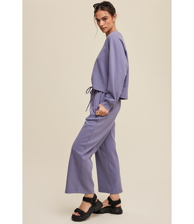 V-NECK SWEATSHIRT & PANT SET (LSET145