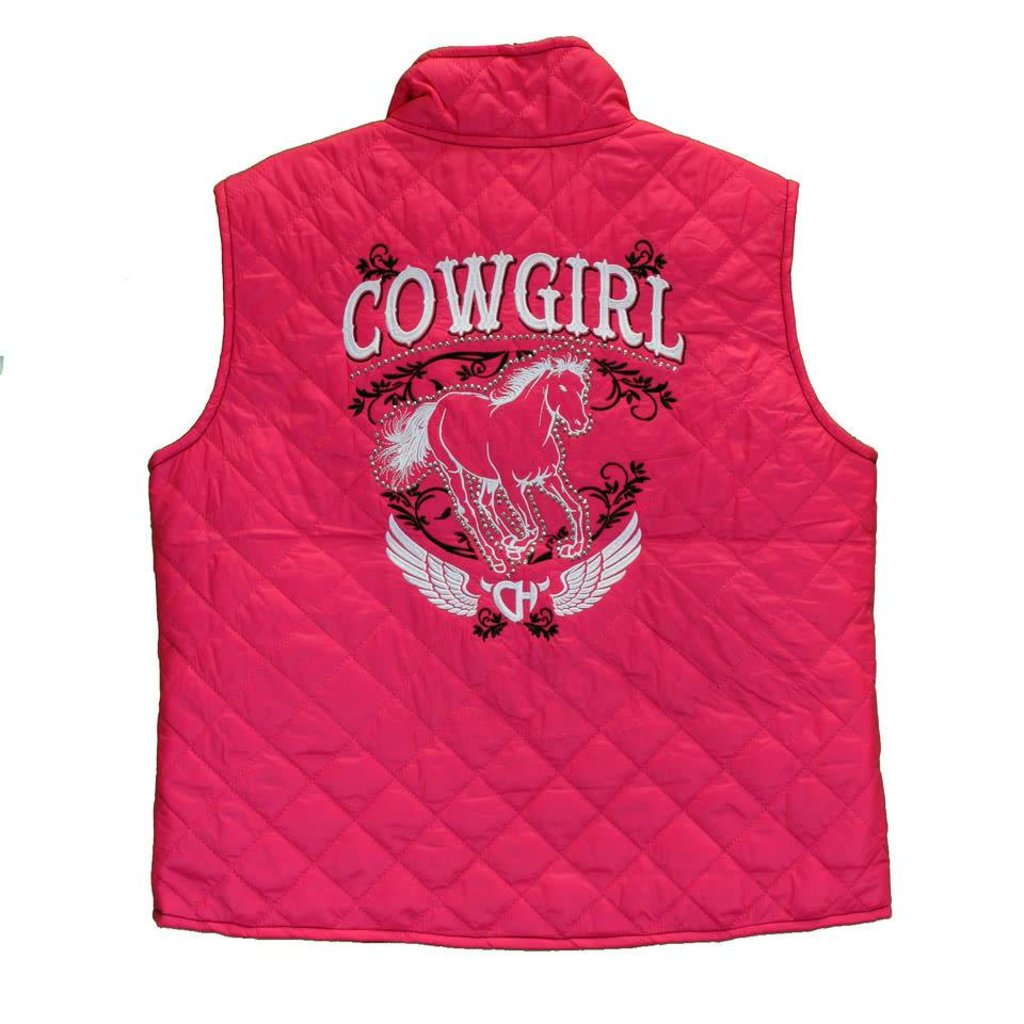 Cowboy Hardware Youth Cowgirl Horse Quilted Vest - Diamond Royal Tack