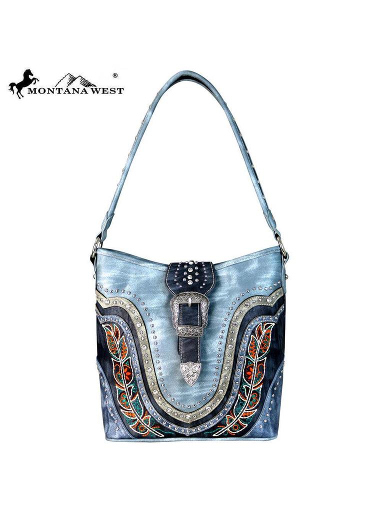 Montana West Buckle Hobo Bag Diamond Royal Tack