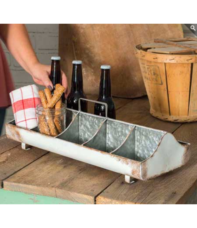 CTW Home Collection Whitewash Feed Trough Caddy