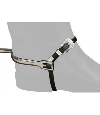 EquiRoyal Silver Buckle Leather Spur Straps