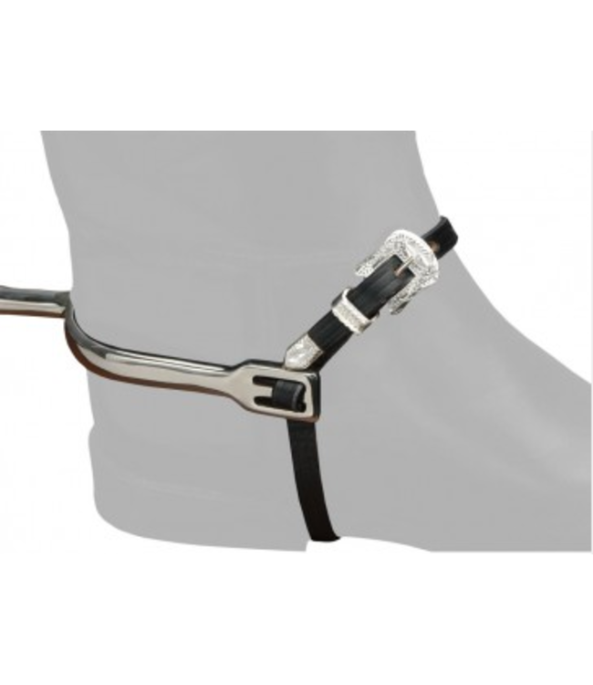 EquiRoyal Silver Buckle Leather Spur Straps