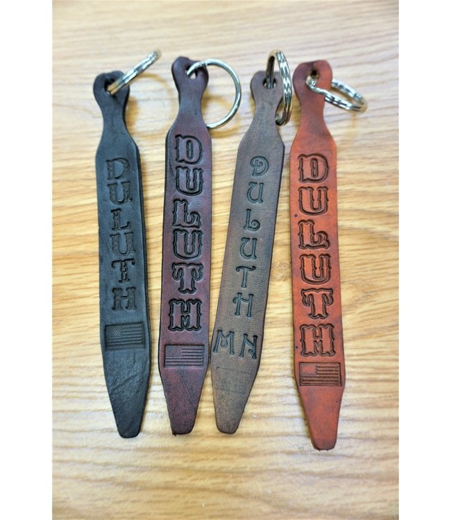 Beyond the Barn Hand Tooled Leather Duluth Keychain