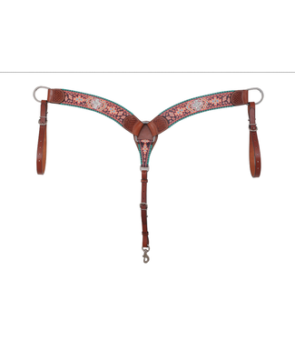 Rafter T Ranch Co. Breast Collar with Crystal Cross and Aztec Design