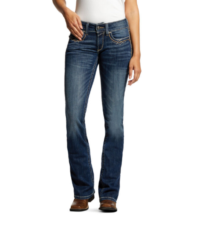 Ariat Women's REAL MR Bootcut - Entwined Festival Blue