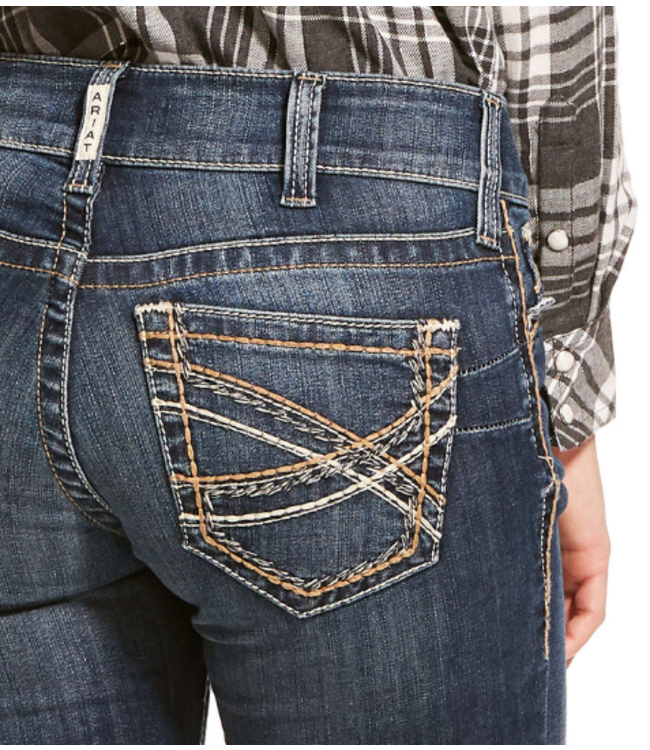 Ariat Women's REAL MR Bootcut - Entwined Festival Blue
