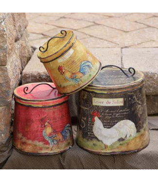 Roosters Nested Round Canisters - Set of 3