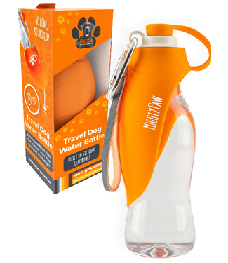 Mighty Paw Travel Dog Water Bottle with Built-in Dispenser