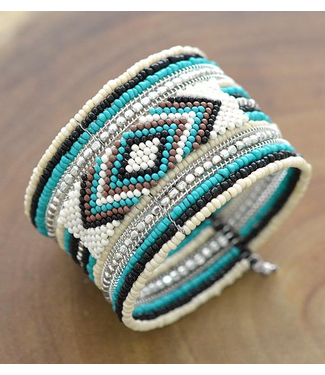 YK Trading Handmade Seed Bead Cuff Bracelet