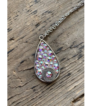 Jill's Jewels Aurora Borealis Teardrop Bullet Necklace