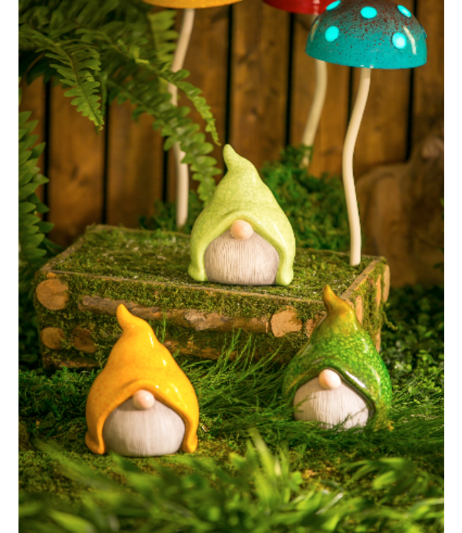 5" Ceramic Small Gnome Garden Statuary