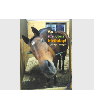 Horse Hollow Press Birthday Card: So it's your birthday! (nudge, nudge)