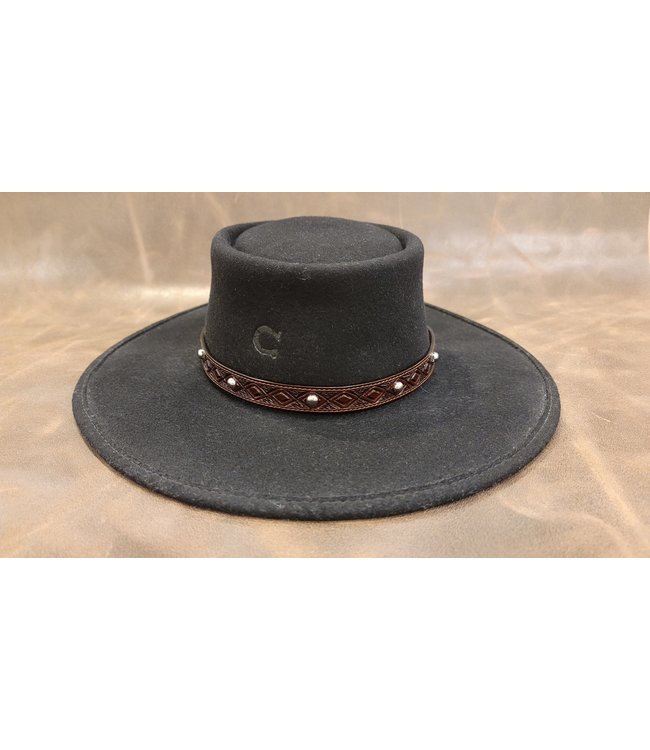 Austin Accent Brown Leather Hat Band w/Silver Studs LC99