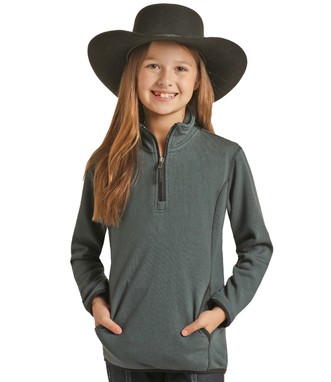 Powder River Outfitters Kid's Heather Knit Quarter Zip