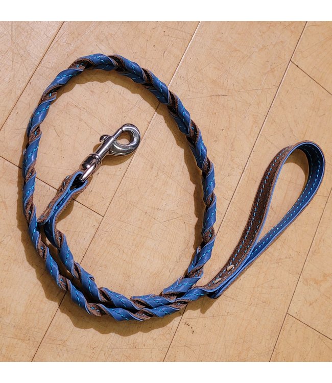 Beyond the Barn Twisted Two Tone Leather Leash 4' BTB