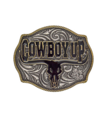 Montana Silversmith Attitude Cowboy Up Longhorn Buckle