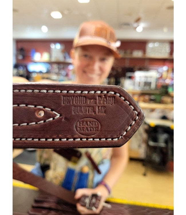 Beyond the Barn Mahogany Western Stitch Men's Belt BTB