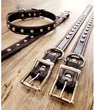 Beyond the Barn Accent Stitch & Spot Leather Dog Collar BTB