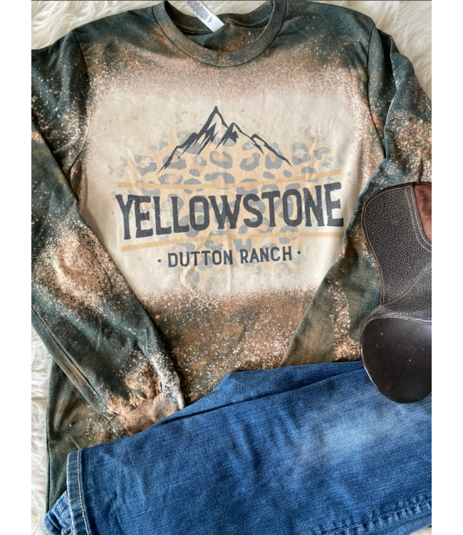 Class & Sass Designs Yellowstone Leopard Bleached LS Tee