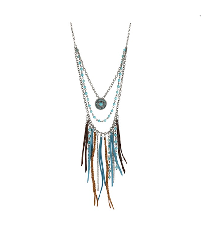 Justin Layer Necklace with Suede & Beads