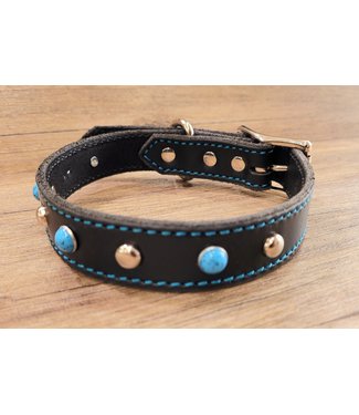 Beyond the Barn Stone, Stitch & Spot Leather Dog Collar