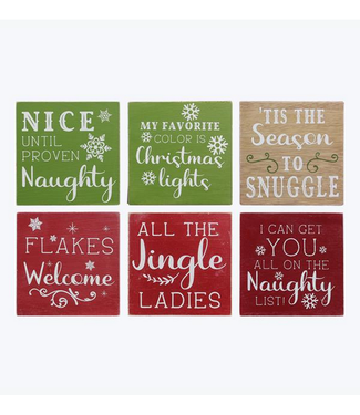 Youngs Wooden Holiday Tabletop Sign Assort