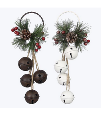 Youngs Metal Hanging Bell with Pine Accent