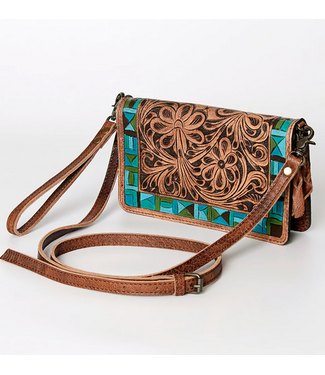 American Darling Tooled & Painted Leather Handbag