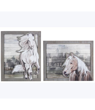 Youngs 3D Horse Wood Wall Art Assorted