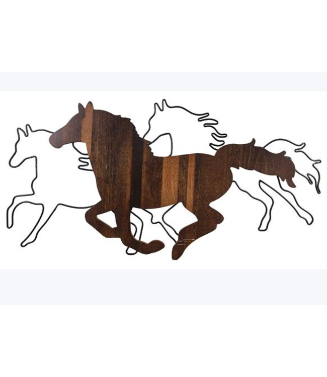 Youngs Wood and Wire Running Horses Wall Art