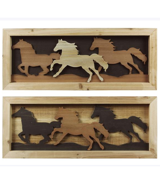 Youngs Running Horses Wood Wall Art