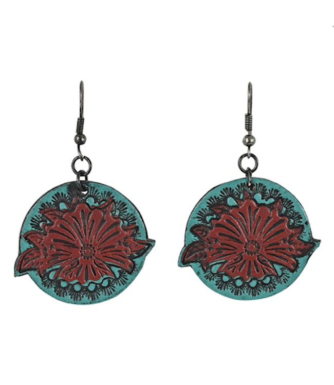 Justin Tooled Leather Earrings