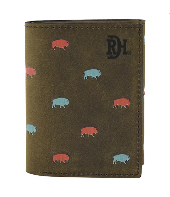 Red Dirt Hat Co Trifold Wallet Bison Pattern
